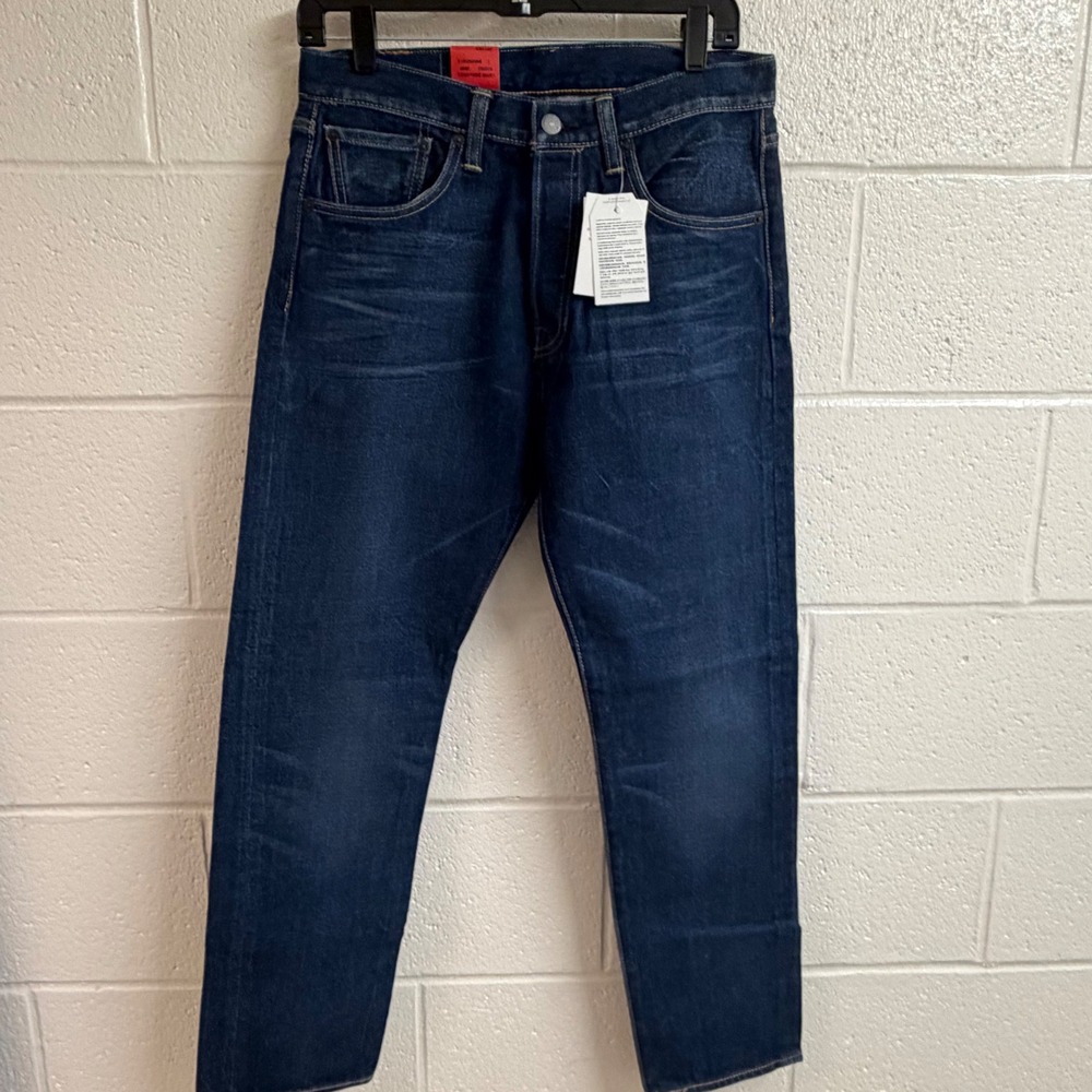 Levis Mens 501 CT Custom Tapered Stretch Jeans 30x30 Dark Wash Blue Denim NWT